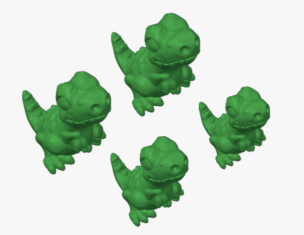 4 tiny T-rexs